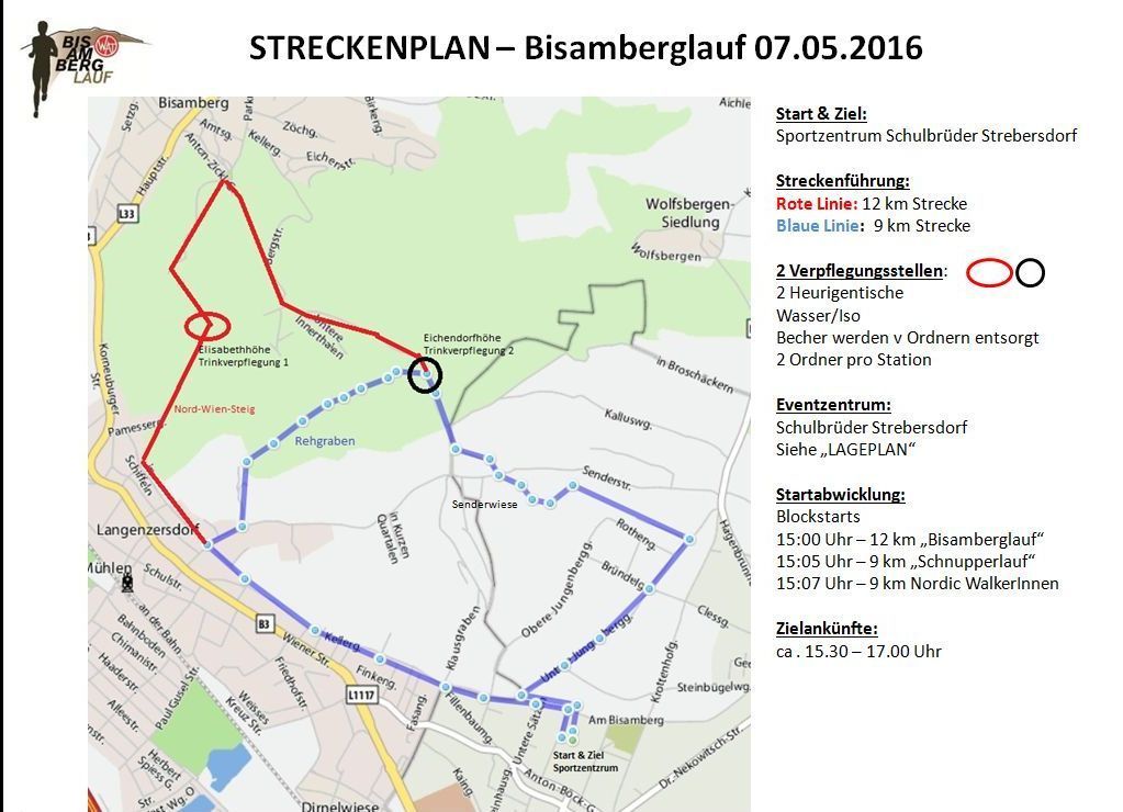 Streckenplan Bisamberglauf